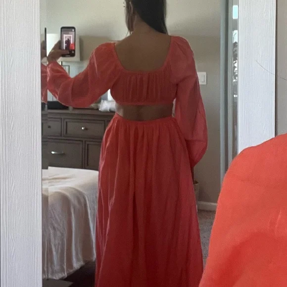 American Eagle tangerine long sleeve dress - Picture 3 of 4